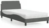 Letto con Materasso Grigio Scuro 100x200 cm in Tessuto 3208345