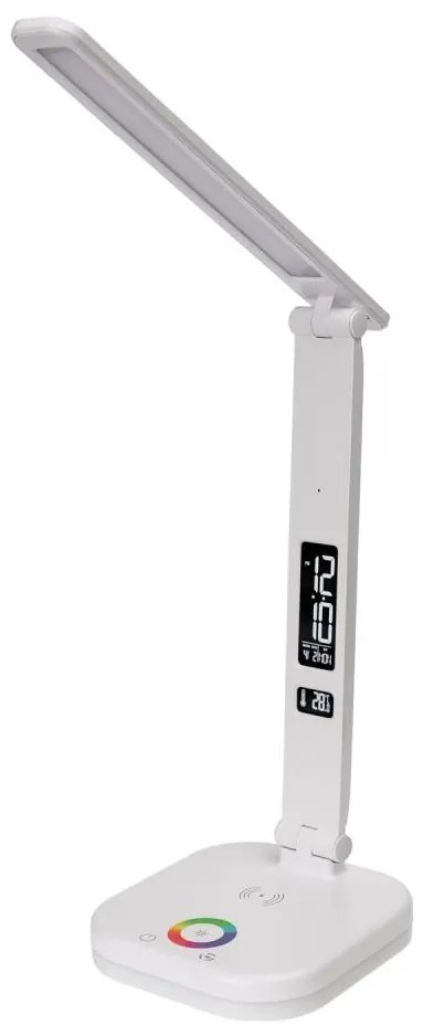 LED RGBW Lampada dimmerabile con ricarica wireless, display Porta USB 6W/5V 3000-6500K bianco