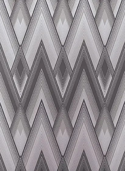 Osborne & Little Carta da parati Astoria - Graphite/ Silver