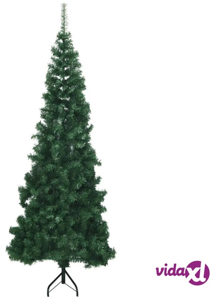 vidaXL Albero di Natale per Angolo con Supporto Verde 240 cm in PVC
