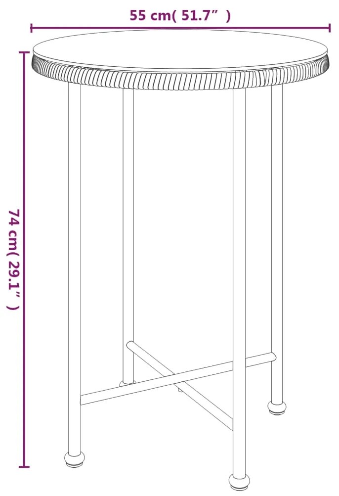 Set da Pranzo da Giardino 5 pz Nero in Polyrattan