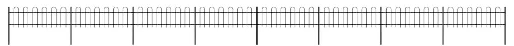 Recinzione Da Giardino Punta Tonda İn Acciaio 13,6x0,6m Nera /