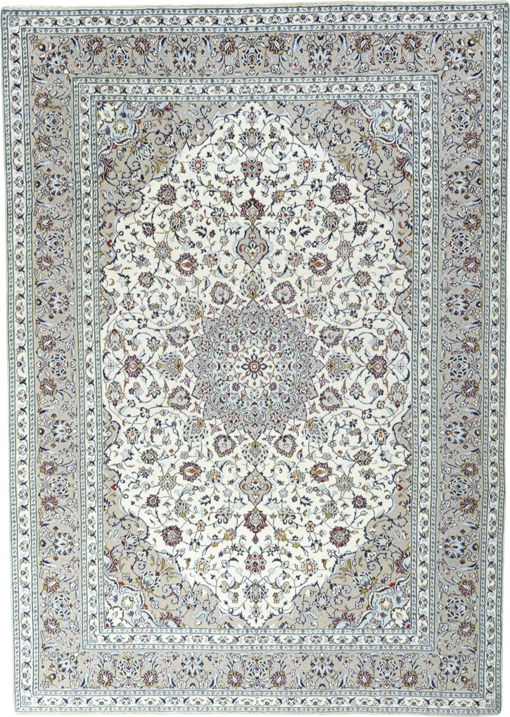 Kashan Tappeto 360x250 Beige (Iran) Annodato A Mano