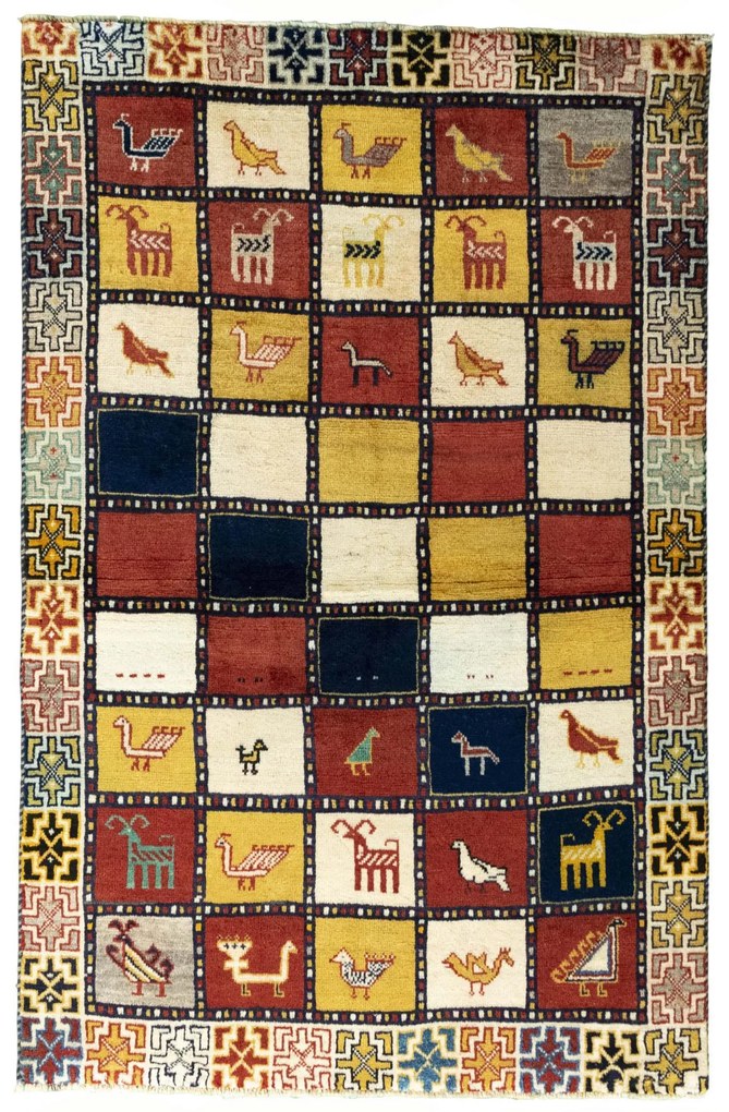 Gabbeh Tappeto 120x170 (Iran) Annodato A Mano