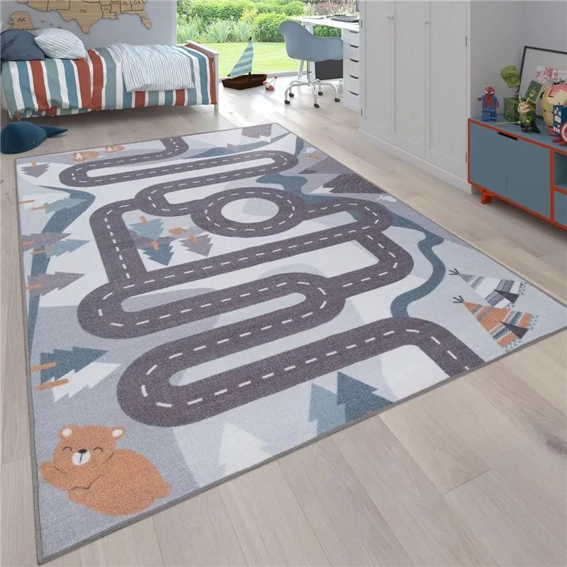 Tappeto Bimbi Motivo Strade Colore Crema  Colore Crema, Dimensioni cm 240x340