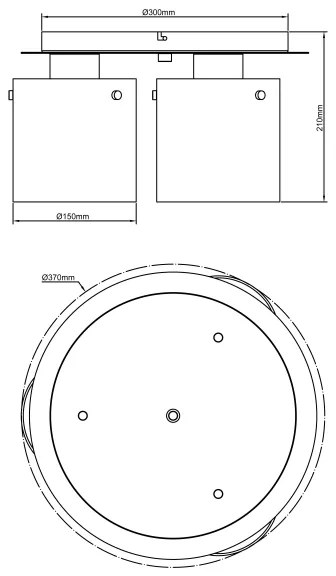Brilliant - Plafoniera BETH 3xE27/60W/230V Ø 37 cm nero/fumé
