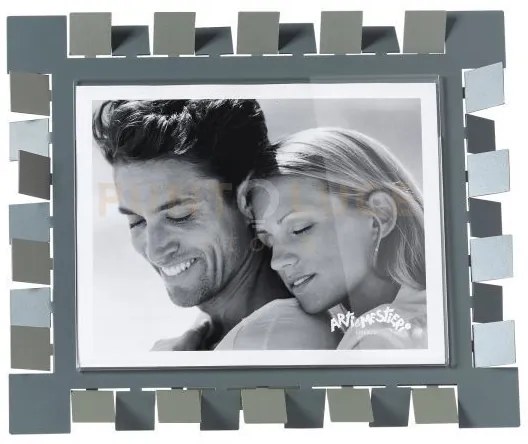 Portafoto di design vertigo maxi orizzontale giada/petrolio in ferr...