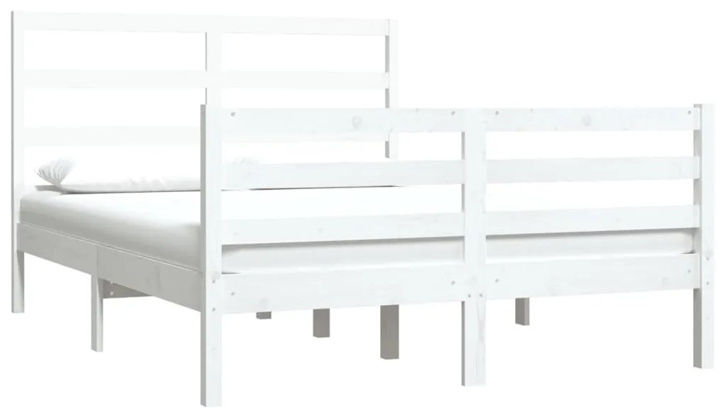 Giroletto bianco legno massello pino 120x190cm 4ft small double