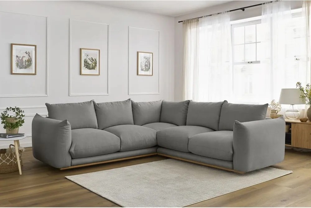 Divano angolare grigio Ernest – Bobochic Paris