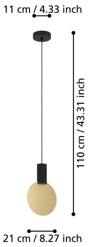 Eglo 900401 - Lampadario LED a sospensione con filo SARONA 1xGU10/4,5W/230V 3000K