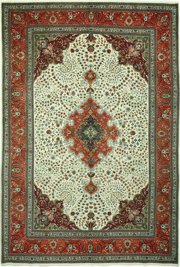 Tabriz Tappeto persiano 200 x 290 Beige (Iran) Annodato A Mano