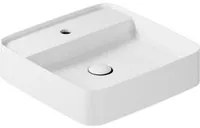 Lavabo da appoggio con piano rubinetteria serie Smart-B di Ceramica Galassia - Bianco lucido 45cm