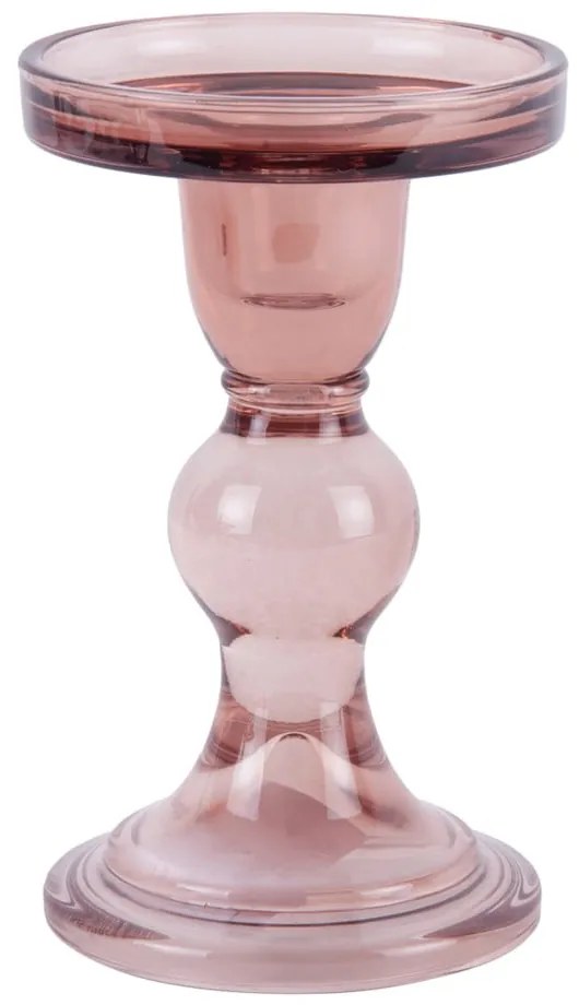 Portacandele in vetro rosa Art - PT LIVING