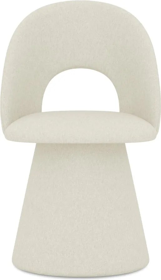 Sedia da pranzo color crema in imbottito Kalo – Makamii