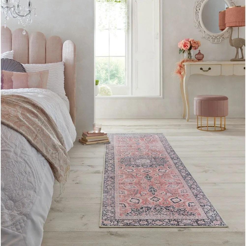 Tappeto lavabile rosa 60x230 cm FOLD Somerton - Flair Rugs
