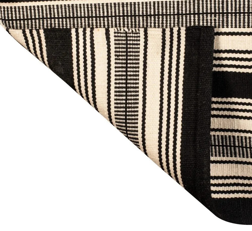 Tappeto da esterno bifacciale bianco e nero in plastica riciclata , 80 x 180 cm Zambezi - Green Decore