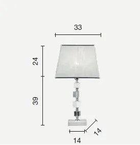 Lampada da tavolo in vetro e cristallo ottano livia lg.livia-lgott