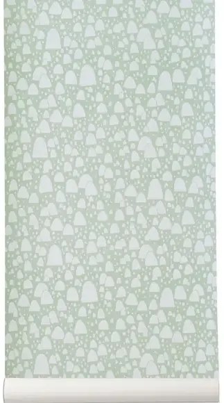 Ferm Living Carta da parati Mountain Tops - Mint