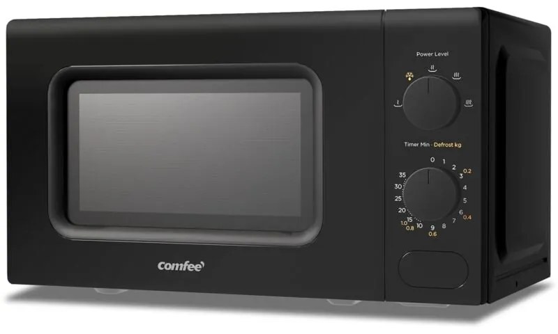Comfee - Forno a Microonde Nero, 20 Litri, 700 w, 5 Livelli di Potenza, Funzione di Scongelamento Rapido, Timer Manuale, Design Compatto-CM-M202CC(BK)
