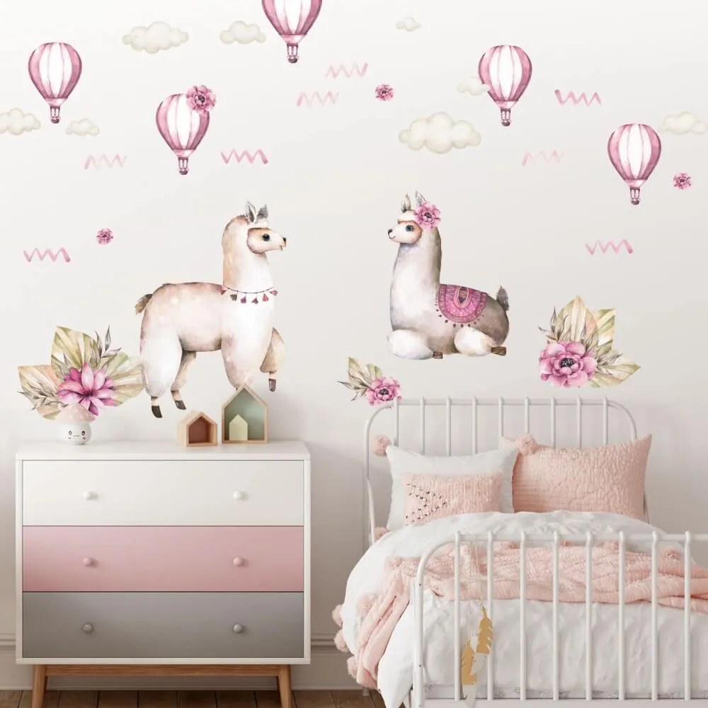 Adesivi murali - Alpaca in rosa | Inspio