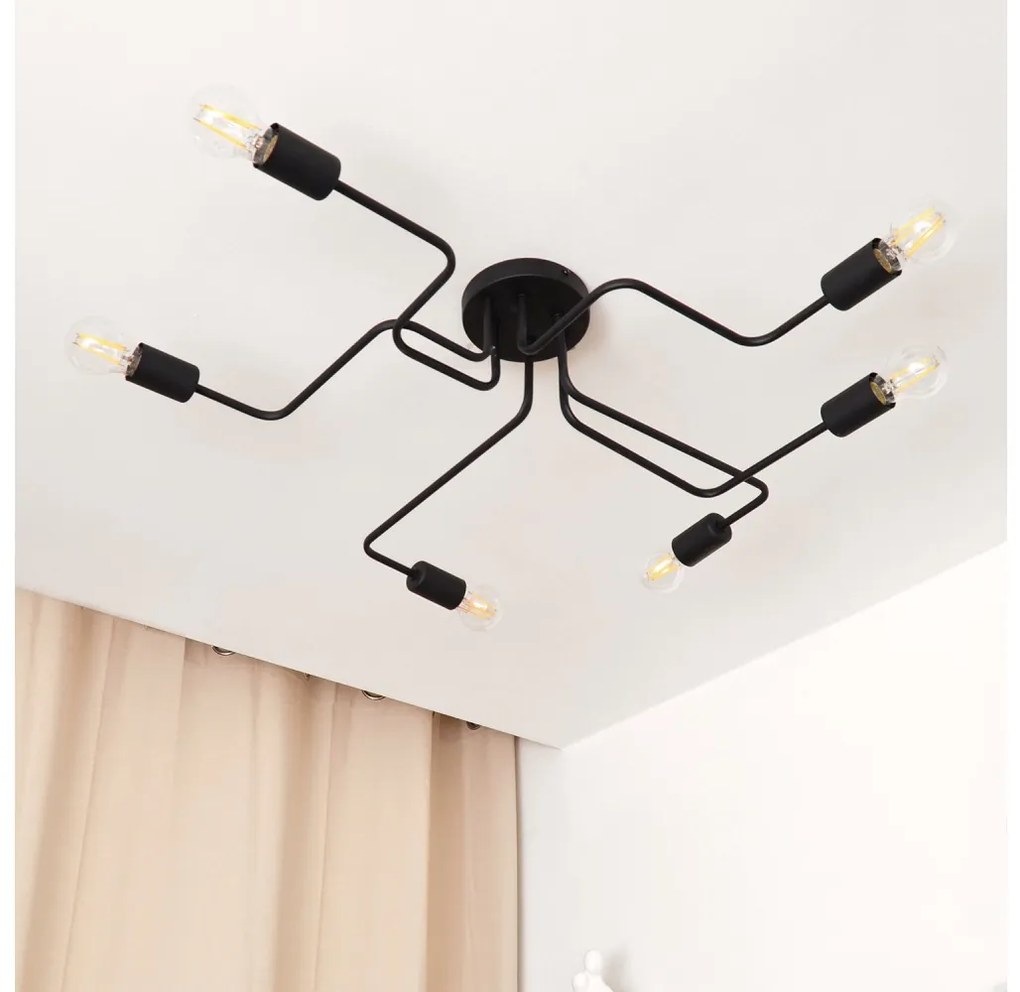 Lampadario a plafone LED TUBE 6xE27/15W/230V