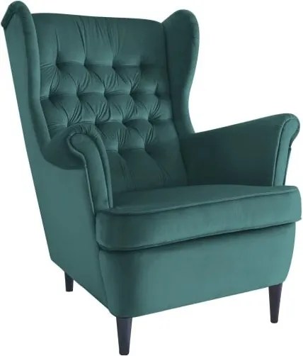 Poltrona Harry in velluto verde - Blu78