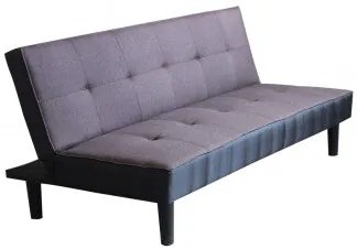 Divano letto moderno Alvin con struttura in metallo e legno, Antracite