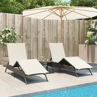 Lettini Prendisole 2 pz con Cuscini Marrone in Polyrattan 3261579