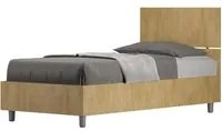 Letto Singolo 80x200 cm testata dritta Demas - Contenitore,Quercia Natura