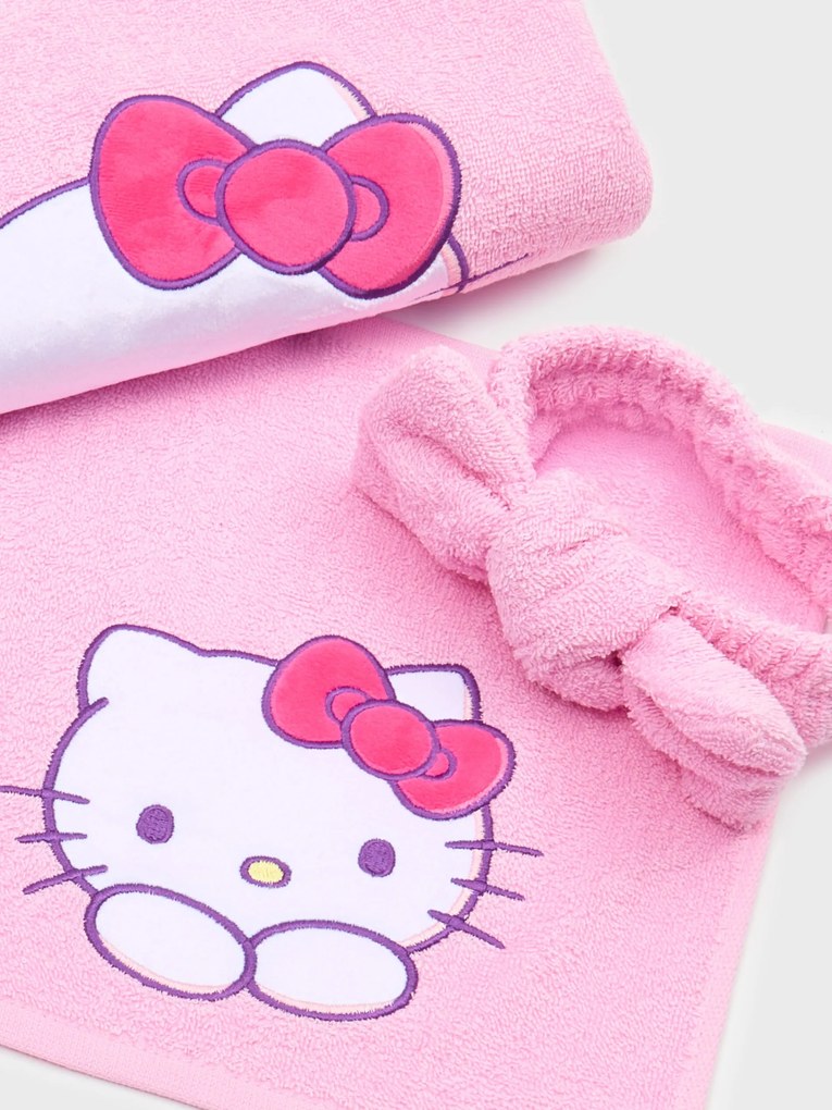 Sinsay - Set di asciugamani e fascia per la testa Hello Kitty - orchidea