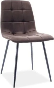 Sedia imbottita Mila velvet marrone/nero Blu48
