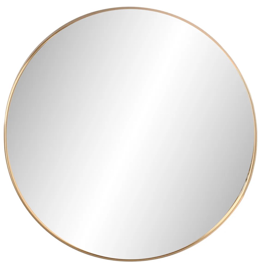 Specchio da parete tondo 50 cm bordo oro