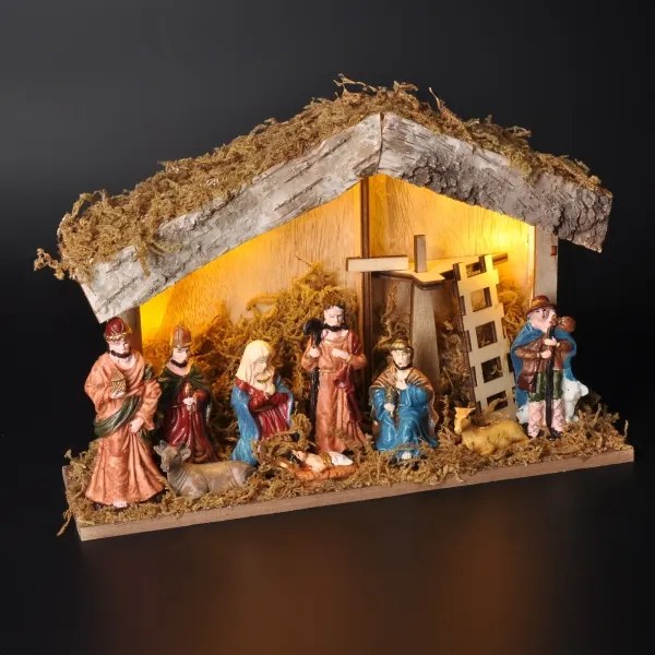 Solight 1V276 - Decorazione natalizia LED LED/2xAA/bianco caldo presepe