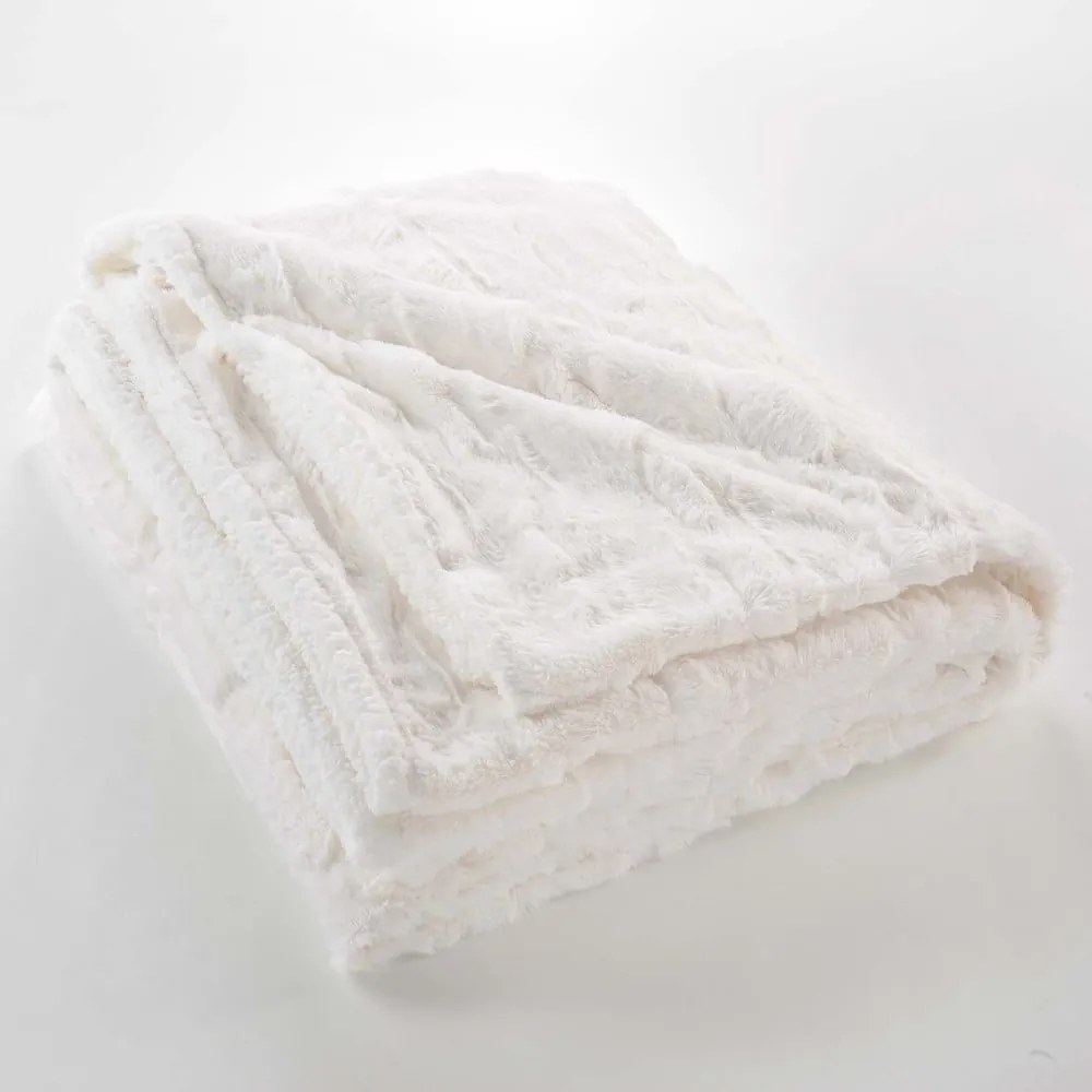 Coperta color crema in micropile 180x220 cm Foxy – douceur d'intérieur