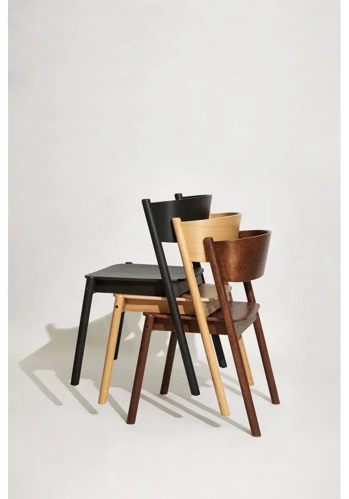 Sedia da pranzo in rovere nero Oblique - Hübsch