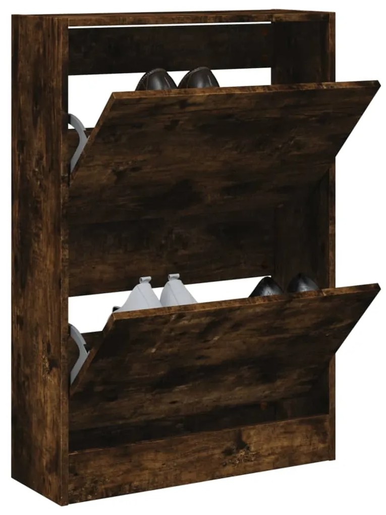 Scarpiera Rovere Fumo 60x21x87,5 Cm İn Legno Multistrato /
