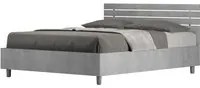 Letto Matrimoniale francese 140x200 cm testata dritta con doghe Ank - Senza rete,Grigio