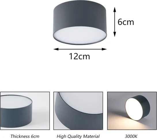 Brilagi - Plafoniera LED per bagno FORIS LED/14W/230V Ø 12 cm antracite IP44