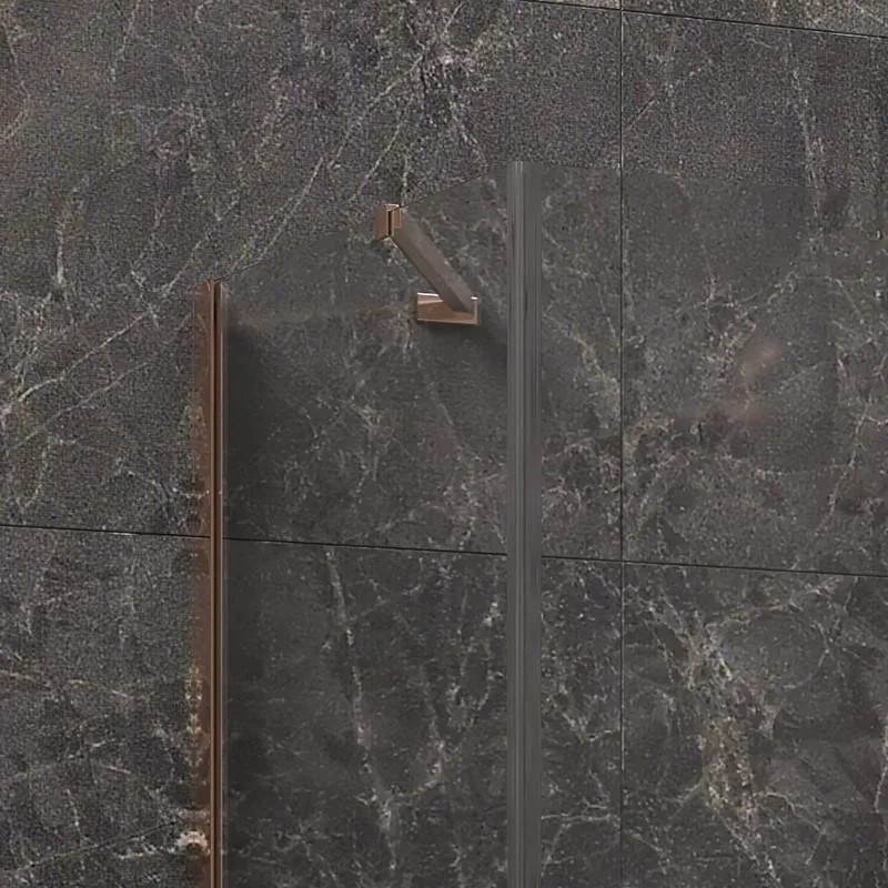 Kamalu - Box doccia 90x90 telaio colore rame porta battente laterale fisso 90cm | KT5000RG