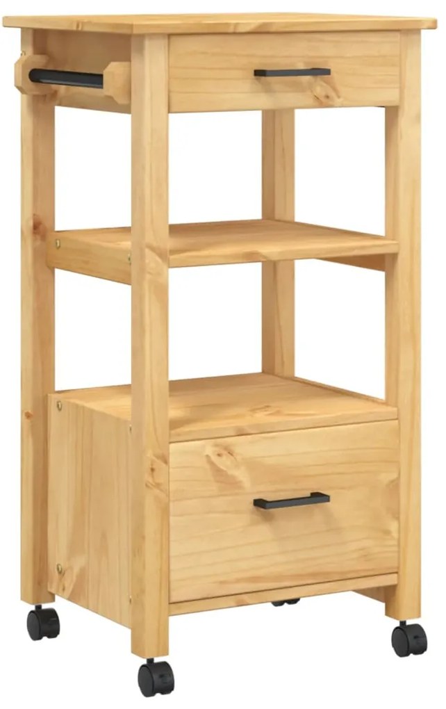 Carrello da cucina monza 48x40x90 cm in legno massello di pino