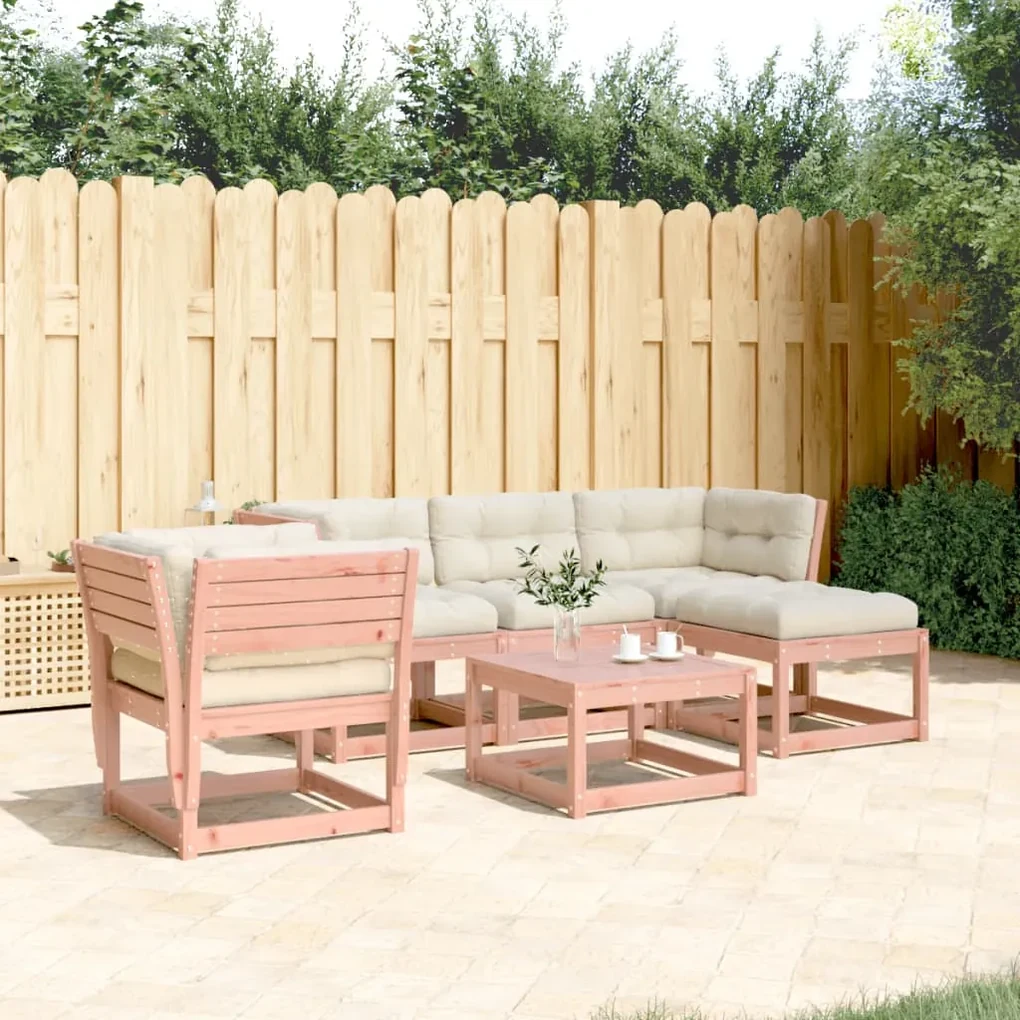 Set divani giardino 5 pz con cuscini legno massello di douglas