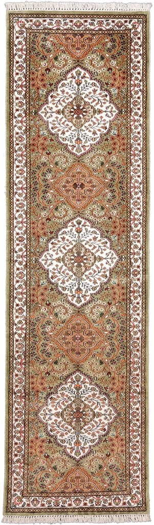 Agra Tappeto orientale 260x70 Rosa (Indian) Annodato A Mano