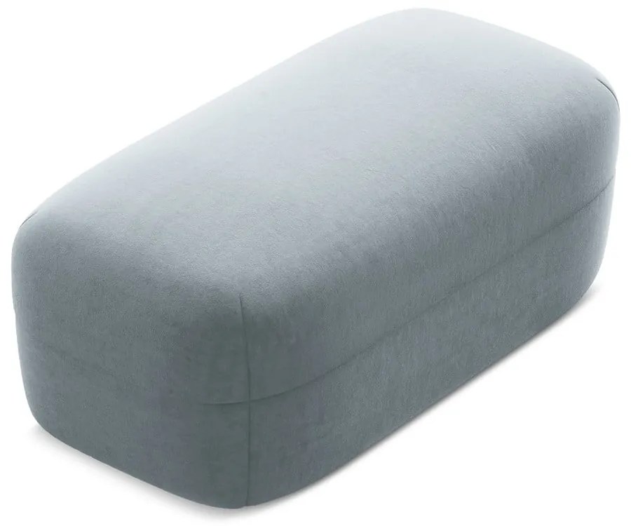 Poggiapiedi azzurro con rivestimento in velluto Moana – Makamii