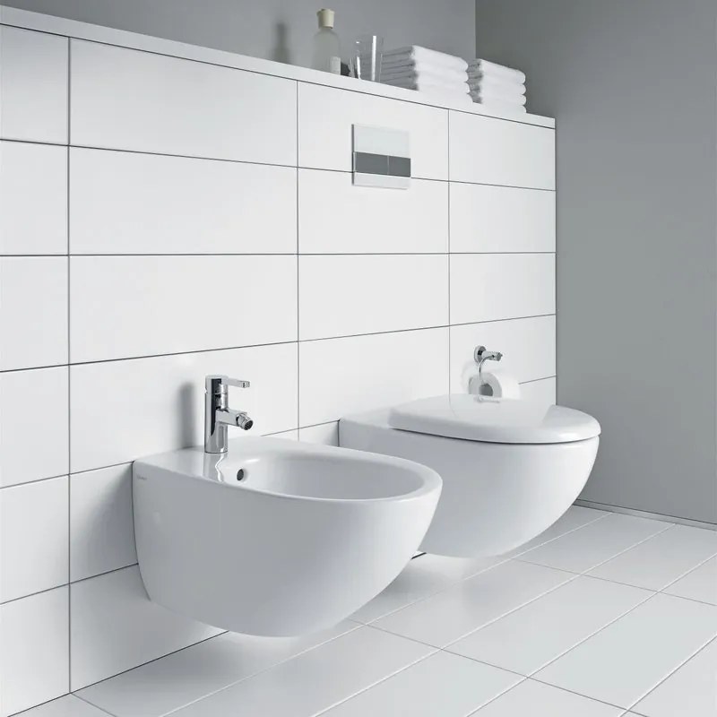 Coppia sanitari sospesi scarico a parete architect bianco lucido WC: P 55 x L 38 x H 56 cm, bidet: P 60 x L 38.5 x H 24 cm