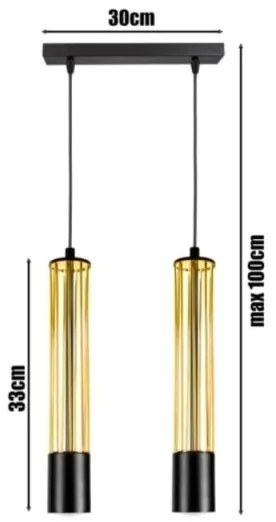 Lampadario a sospensione con filo PRESCOT 2xGU10/40W/230V oro