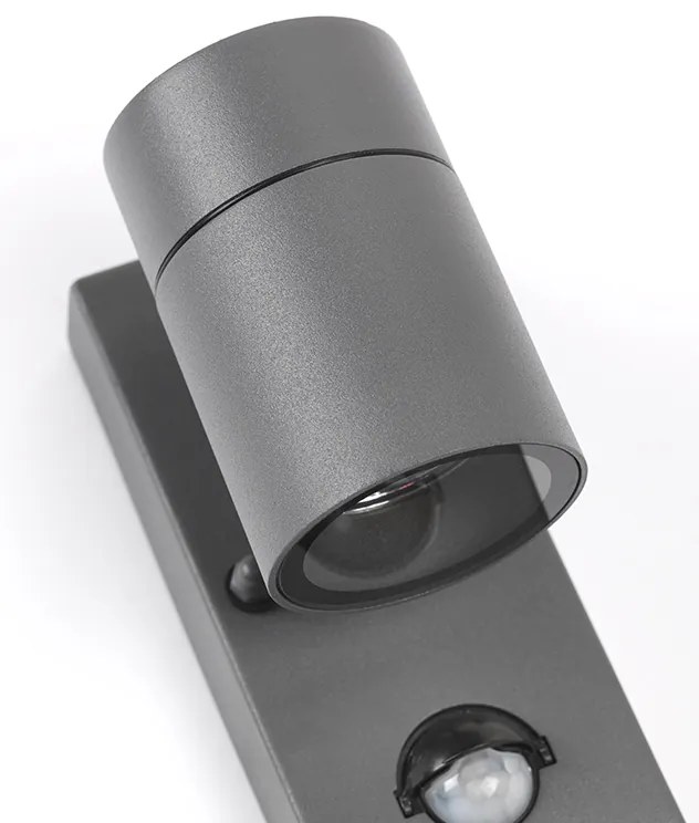 Lampada da parete per esterni antracite IP44 con sensore di movimento - Solo