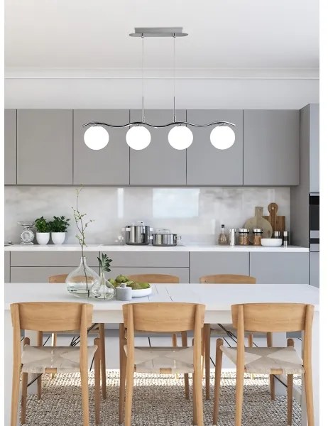 Lampadario a sospensione con filo RAMON 4xG9/40W/230V cromo lucido