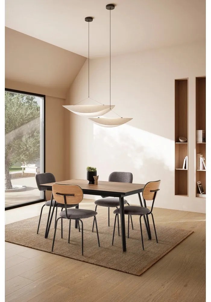 Set di sedie da pranzo nere 4 pz Dash - Marckeric