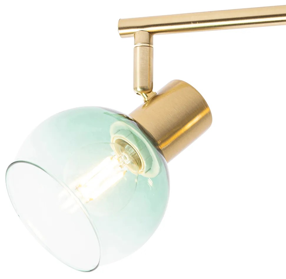 Faretto Art Déco oro con vetro verde 4 luci - VIDRO