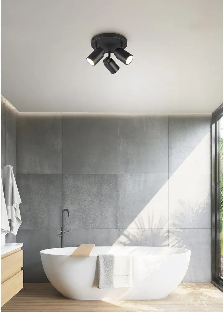 Faretto in metallo nero opaco Angelo - Trio